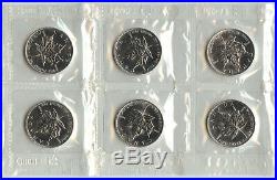 Sheet of 1999 Canada $5 Maple Leaf. 9999 Silver 1 oz Bullion 10 Coins lot AZ887
