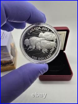 Silver Coin 2013 $100 Fine 99.99 1 oz Bison Stampede Limited To 50,000