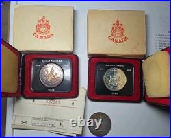 Silver Dollar Canada Lot Of 3 coins 1971 (2) and 1973 Total of 1.125 oz silver