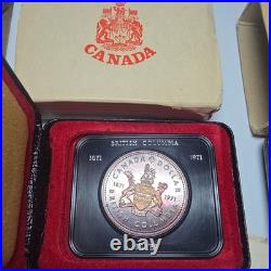 Silver Dollar Canada Lot Of 3 coins 1971 (2) and 1973 Total of 1.125 oz silver