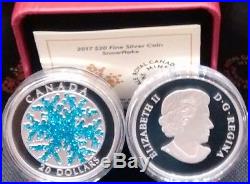 Snowflake Dendrite Ice Crystal 2017 1OZ $20 Pure Silver Proof Canada Coin