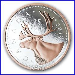 Stamp Pickers 2018 RCM 5 Ounce OZ Pure 99.99% Fine Silver Caribou Giant Coin