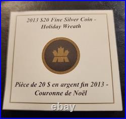 THE CANADA? SILVER $20/1 oz. /2013 COIN & SWAROVSKI CRYSTAL HOLIDAY WREATH