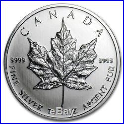 TUBE OF 25 X 1OZ 2011 CANADIAN SILVER MAPLE LEAF BULLION COINS 9999 Fine