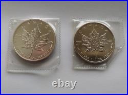TWO 2011 Canada Silver Maple Leaf. 9999 Fine 1 Ounce