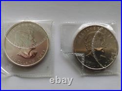 TWO 2011 Canada Silver Maple Leaf. 9999 Fine 1 Ounce