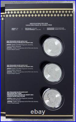 Treasured Silver Maple Leaf Set. 9999 Effigies 3 Coin Set 2022-2024