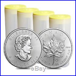Tube of 25 x 2018 Canadian 1 oz maple leaf 999.9 Silver Bullion Coin