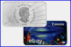 UFO COIN 2020 CANADA The Clarenville Event Glow-In-The-Dark $20 1oz Pure Silver