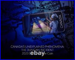 UFO Duncan Incident Unexplained Phenomena 2023 CANADA 1oz. 9999 Silver $20 Coin UFO Duncan Incident Unexplained Phenomena 2023 CANADA 1oz. 9999 Silver $20 Coin