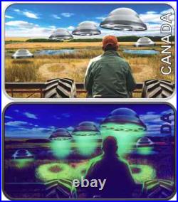 UFO Langenburg Event Glow-in-the-Dark 2024 CANADA 1oz. 9999 Silver $20 Coin