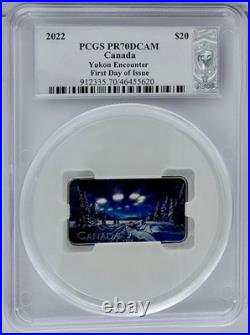 UFO Yukon Encounter 2022 Canada $20 Silver Coin PCGS PR70DCAM FDOI Blunt Signed UFO Yukon Encounter 2022 Canada $20 Silver Coin PCGS PR70DCAM FDOI Blunt Signed