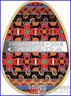 UKRAINIAN PYSANKA Easter Spring Egg Folk Art 1 Oz Silver Coin 20$ Canada 2018