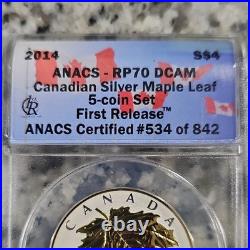 UNDER VALUE Canada 2014 $4 Maple Leaf plated Gold. 9999 Silver Coin ANACS RP70 D