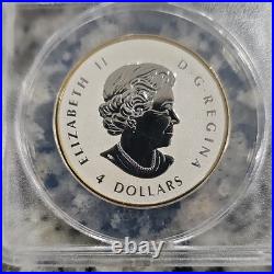 UNDER VALUE Canada 2014 $4 Maple Leaf plated Gold. 9999 Silver Coin ANACS RP70 D