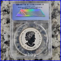 UNDER VALUE Canada 2014 $4 Maple Leaf plated Gold. 9999 Silver Coin ANACS RP70 D
