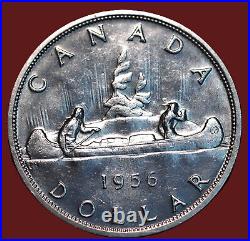 Uncirculated 1956 Queen Elizabeth II One Dollar Silver Coin Canada