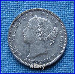 Very Nice 1864 Ten Cent New Brunswick Canada 10 Cent Silver Coin