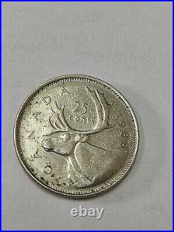 Vintage 1968 United Kingdom Canada Elizabeth LL 25 Silver Coin Cent Queen