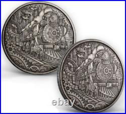 WHIMSICLE TALE STEAM LOCOMOTIVE 2025 CANADA 3oz. 9999 Pure Silver Proof $50 Coin