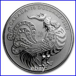 WHOLESALE LOT OF TEN 2017 Canada $10 Year of the Rooster Pure Silver Coins