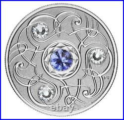 \uD83C\uDDE8\uD83C\uDDE6 Canada $5 Silver Coin, Birthstone SEPTEMBER, Swarovski Crystals, UNC 2020